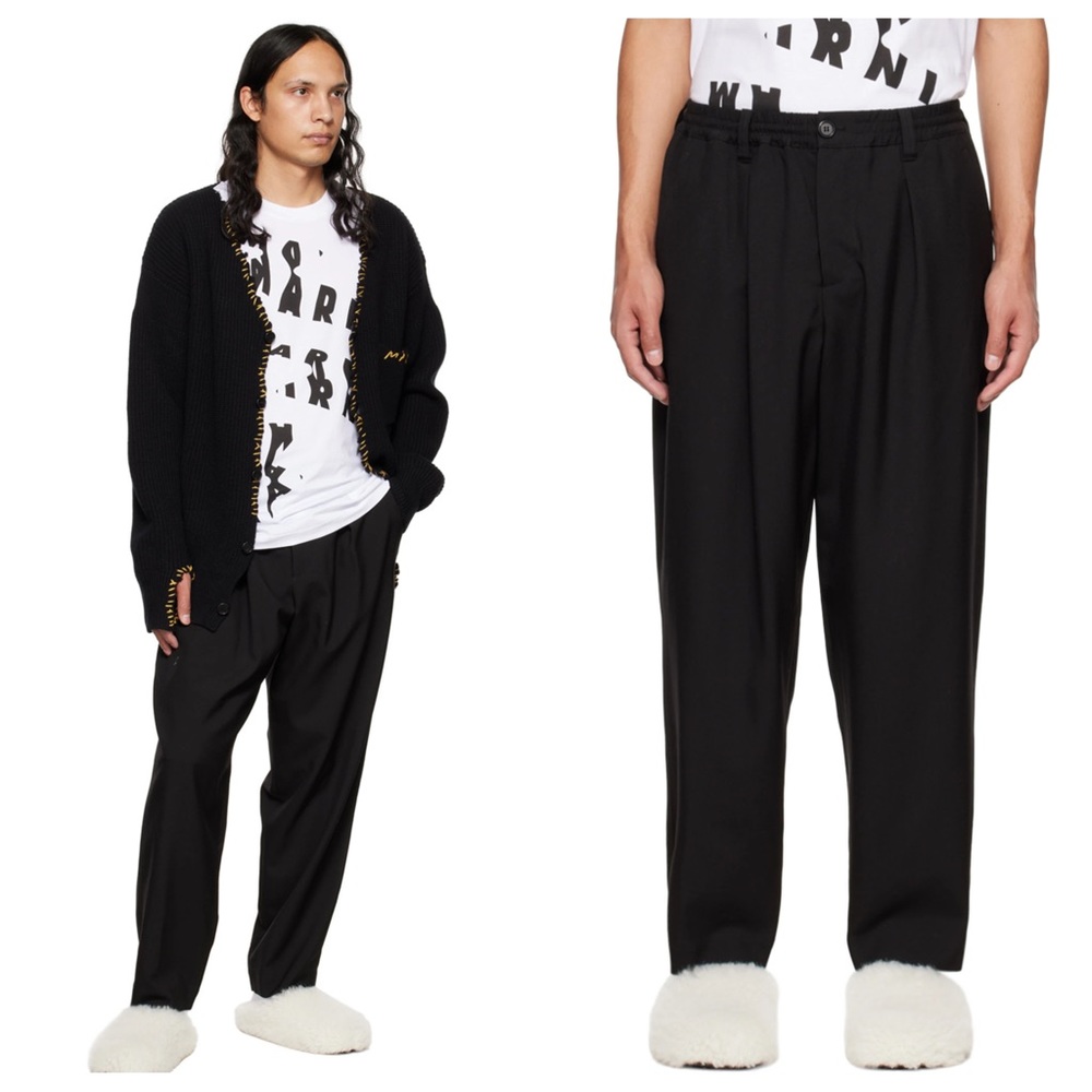 Marni Tie Waist Citronelle Black Pants Trousers